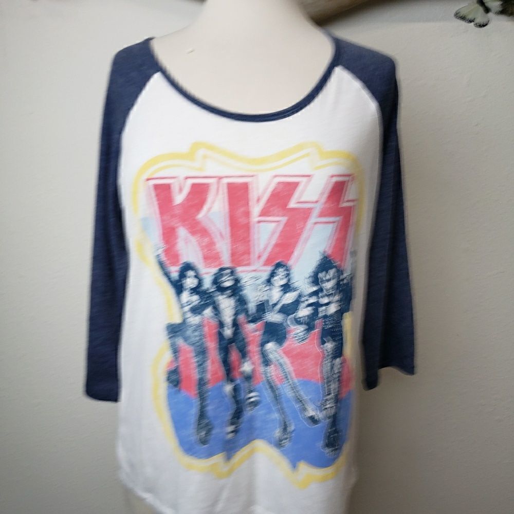 Kiss raglan sleeve band tee